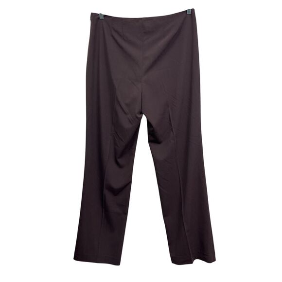 Evan Picone Women Trousers Dress Pants Stretch Straight Leg Side Zip Brown Sz 12 - Picture 3 of 7